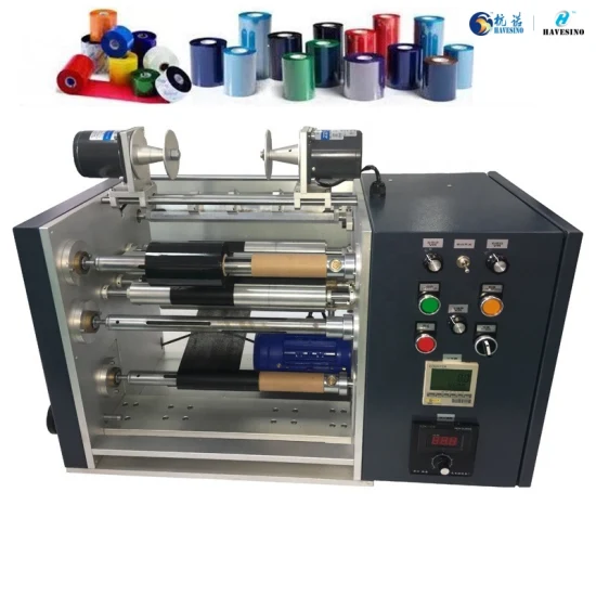 Mini cortadora rebobinadora de cintas para impresora de tarjetas térmicas, venta directa de fábrica, para pigmento metálico de lámina